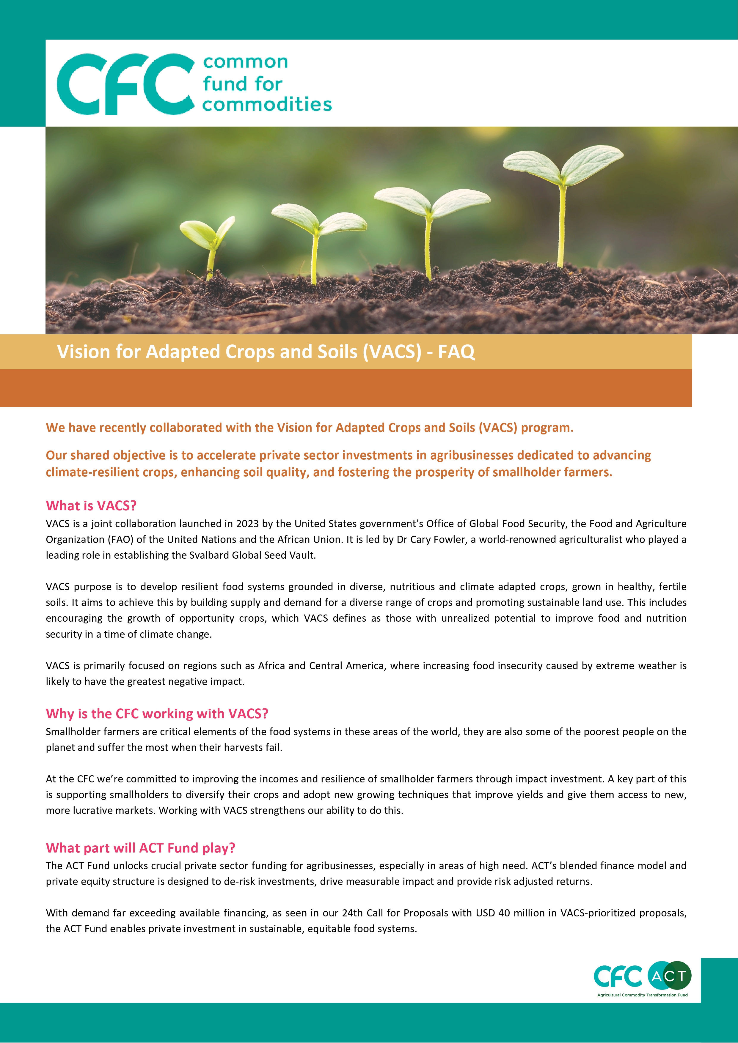 Call for Proposals | Common Fund for Commodities